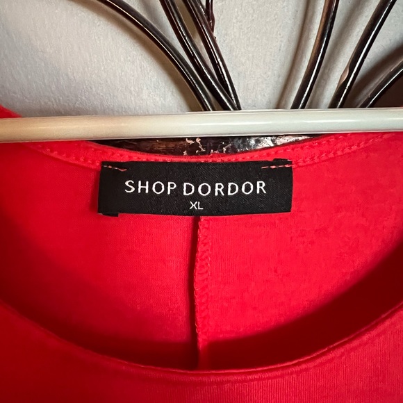 Deep coral color jersey tunic - Picture 3 of 3